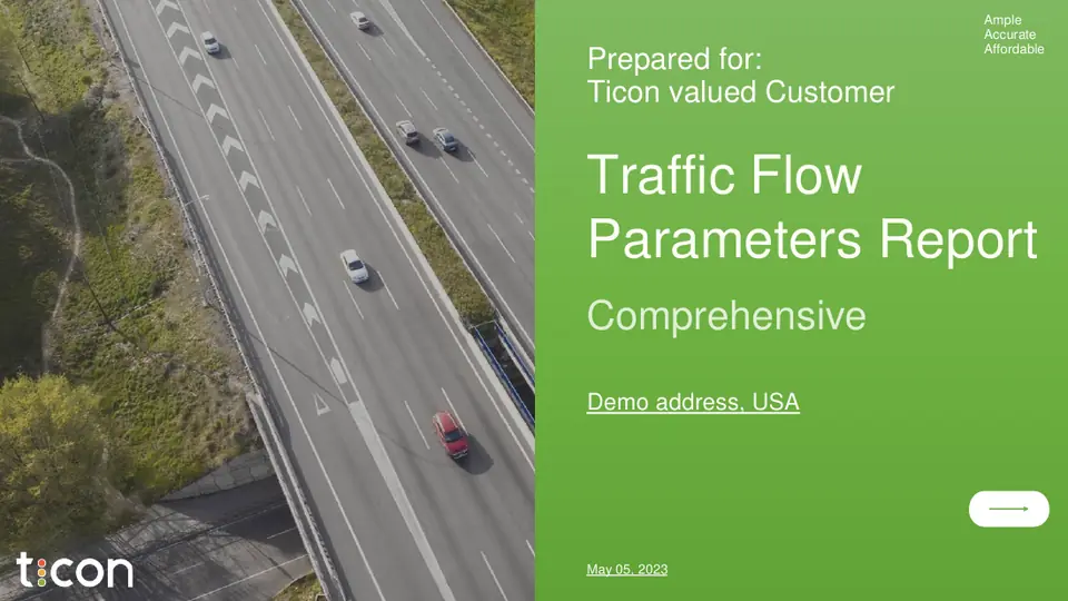 Traffic flow parameters report cover